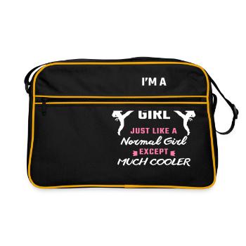 Taekwondo Girl Funny Idées Cadeaux Taekwondo Kick - Sac Retro - noir/or - Devant