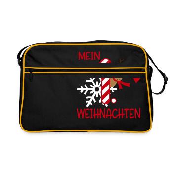 Mein erstes Weihnachten - Retro Tasche - Schwarz/Gold - Vorne