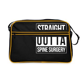 Straight Outta Spine Surgery Get Well Soon Post - Retro Bag - black/gold - Front