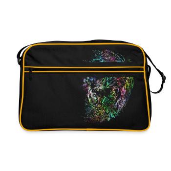 Lion psychédélique sauvage - Sac Retro - noir/or - Devant