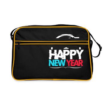 Cheerful Happy New Year Illustration - Sac Retro - noir/or - Devant