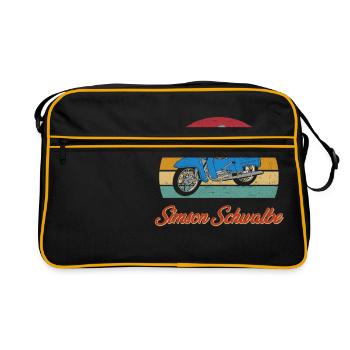 Schwalbenfahrer Simsonfahrer Schwalbe Simson KR51 - Retro Tasche - Schwarz/Gold - Vorne