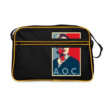 AOC for President 2024 Alexandria Ocasio-Cortez - Retro Bag - black/gold - Front