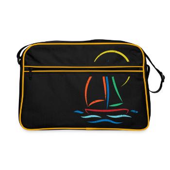 Voilier voile planche à voile - Sac Retro - noir/or - Devant