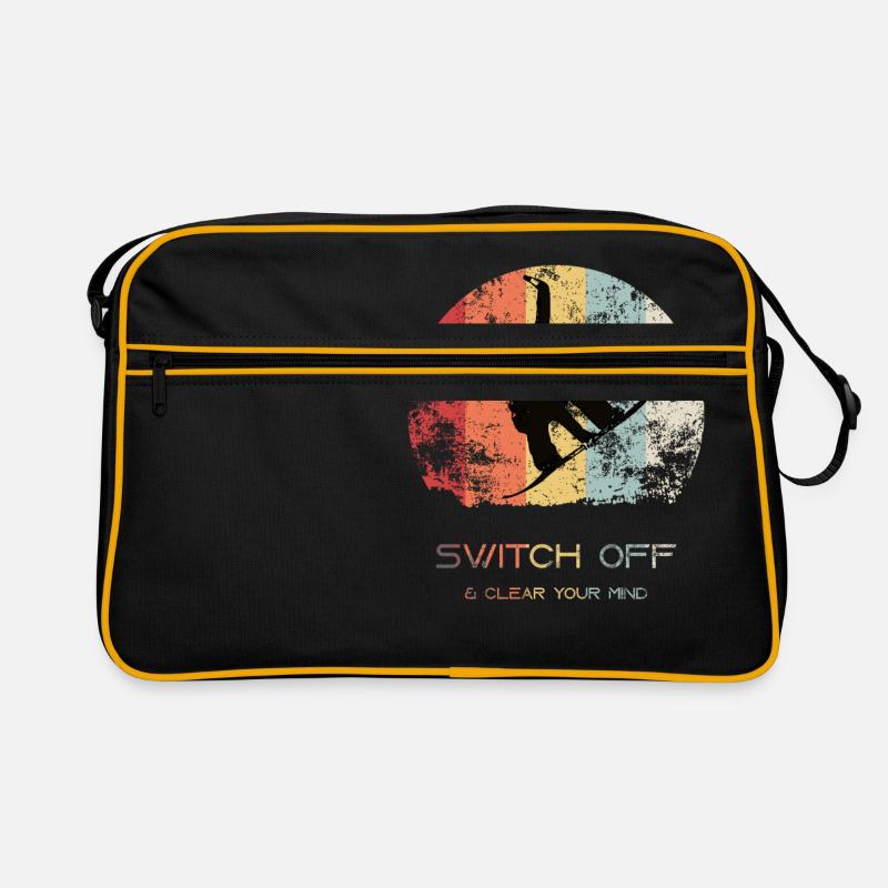 Style de snowboarder de vol vintage avec citation cool Sac Retro