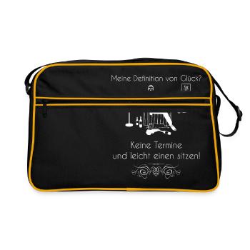 My definition of happiness? No appointments and leic - Retro Bag - black/gold - Front