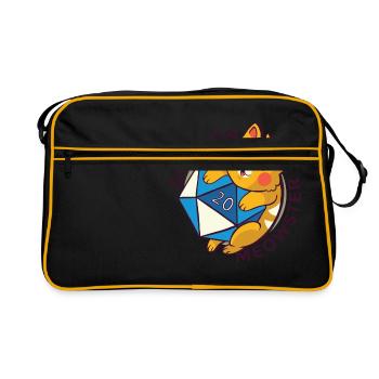 Dungeon Meowster cat with dungeon cube - Retro Bag - black/gold - Front