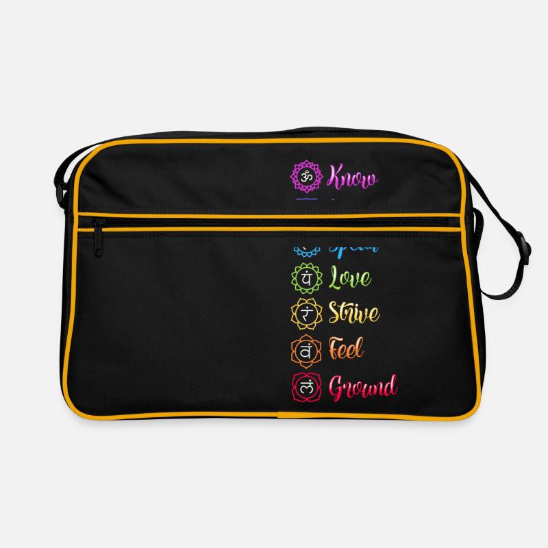 Seven Chakra Om - Retro Bag - black/gold