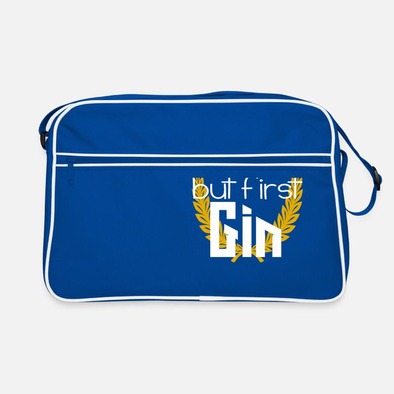 k but first GIN Trinksprüche Sprüche Geschenk Retro Tasche