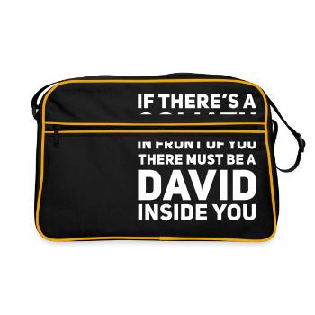 David et Goliath Funny Motivation - Sac Retro - noir/or - Devant