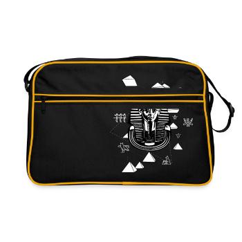 Ancient Egyptian symbols pharaoh and hieroglyphs - Retro Bag - black/gold - Front