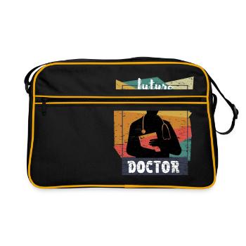 Étudiant en médecine Cadeaux futur docteur Chemise - Sac Retro - noir/or - Devant
