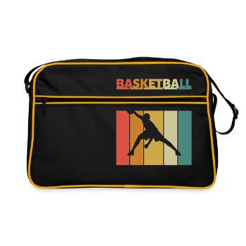 Spieler Sport Basketball Liebhaber Geschenkidee - Retro Tasche - Schwarz/Gold - Vorne