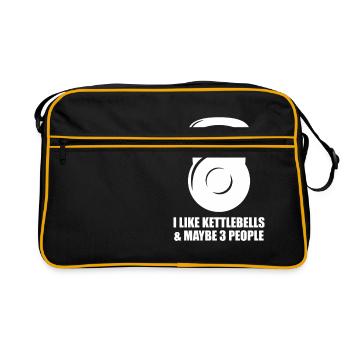 J'aime des cloches de bouilloire et peut-être 3 personnes drôles - Sac Retro - noir/or - Devant