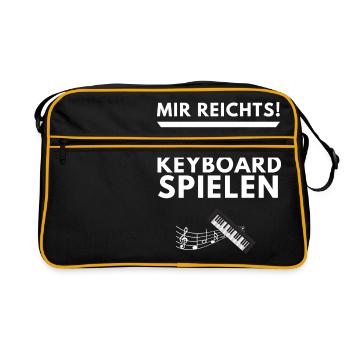 Keyboard Geschenkidee Geburtstag Keyboarder Musik - Retro Tasche - Schwarz/Gold - Vorne