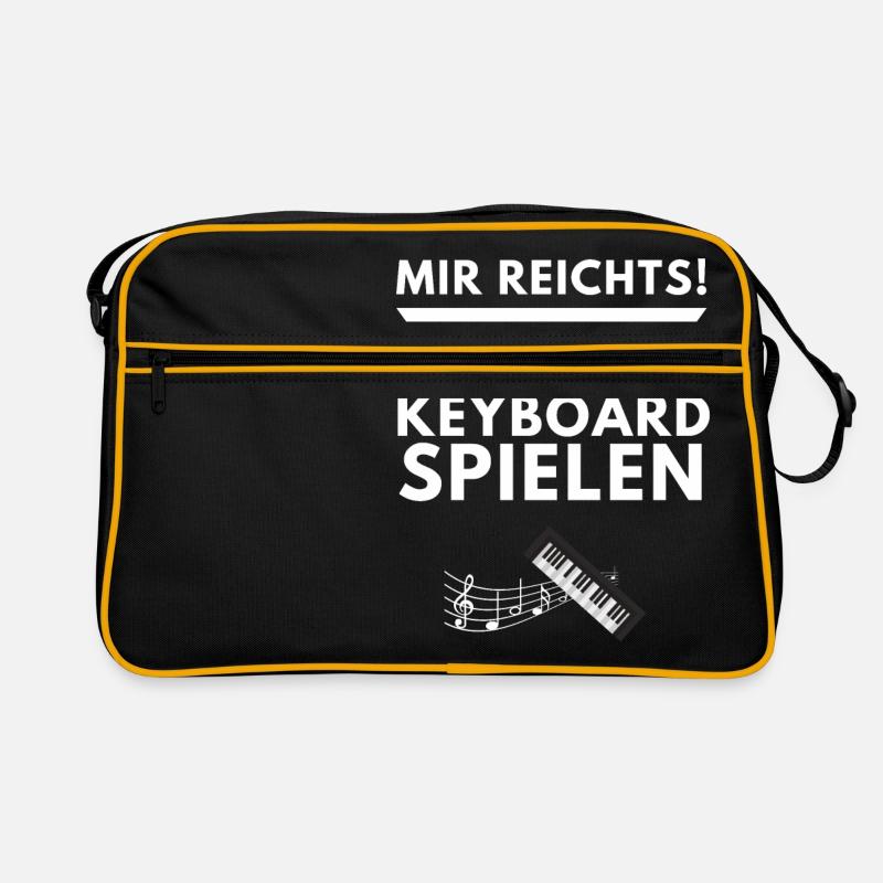 Keyboard Geschenkidee Geburtstag Keyboarder Musik - Retro Tasche - Schwarz/Gold