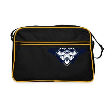 Butterfly with skull on the wings - Retro Bag - black/gold - Front