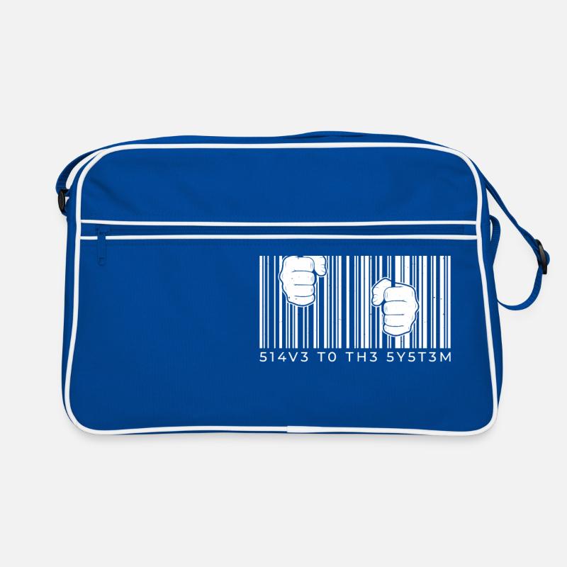 Barcode bars with hands cool design jail Retro Bag