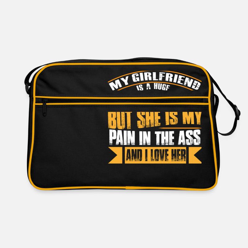 Funny Girlfriend Couple Gift - Retro Bag - black/gold