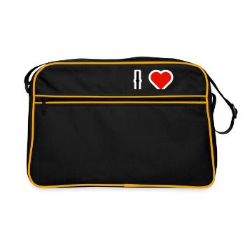 J'aime le cadeau d'amant de maths de statistiques - Sac Retro - noir/or - Devant