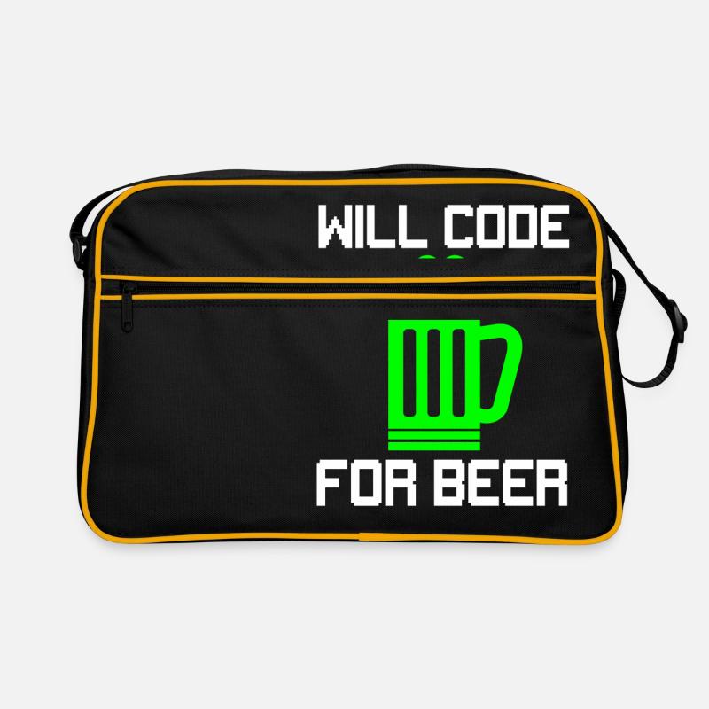 Will Code for Beer ,Funny Programmer T-Shirt Retro Tasche