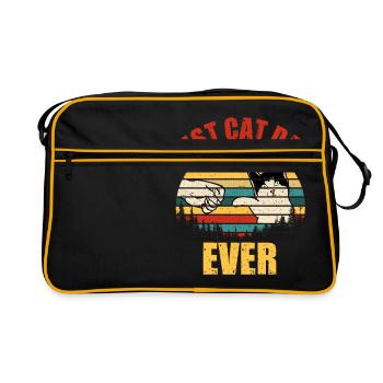 Meilleur chat papa jamais chat papa papa animal miaou - Sac Retro - noir/or - Devant