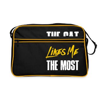 The Cat Like Me - Retro Tasche - Schwarz/Gold - Vorne
