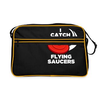 J'attrape des soucoupes volantes - Sac Retro - noir/or - Devant