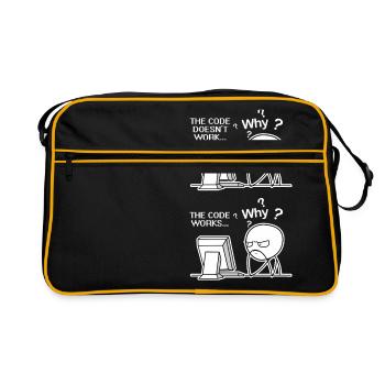 The Code Doesnt Work Coding Coder Gift - Retro Bag - black/gold - Front