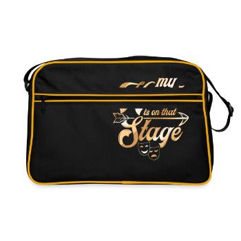 Interprète acteur de coeur de théâtre - Sac Retro - noir/or - Devant