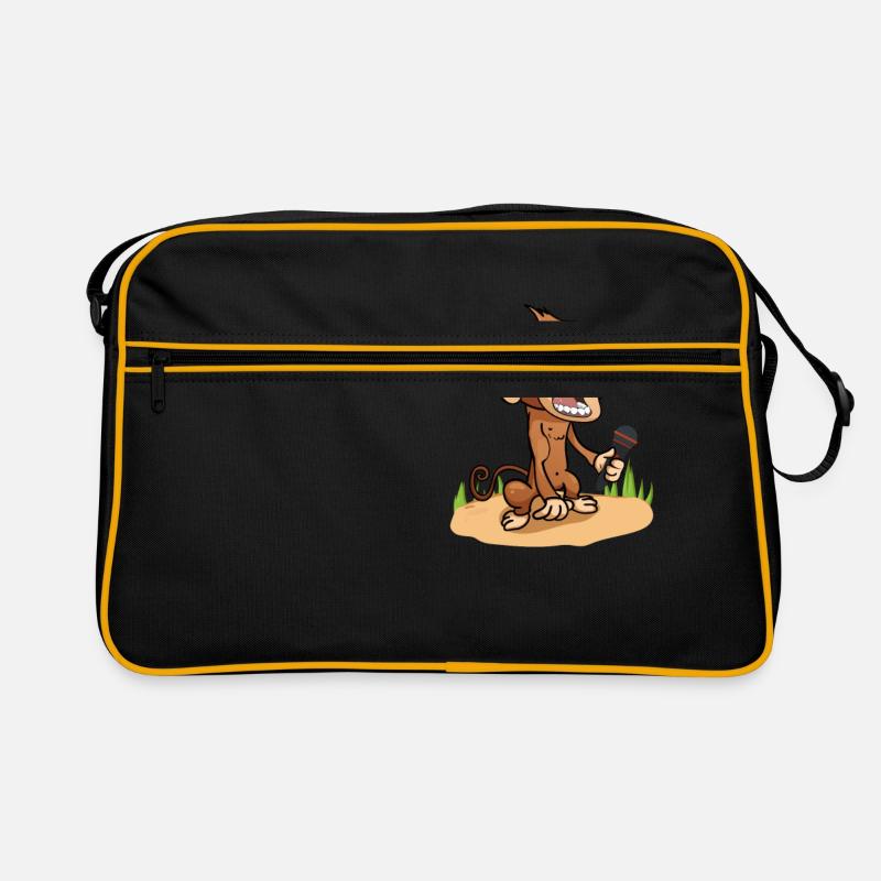 Affe Äffchen Banane Sänger Retro Tasche