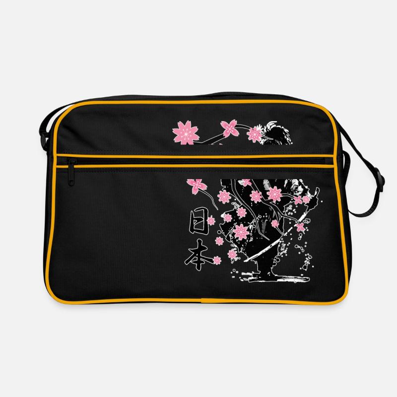 samouraï guerrier sakura fleur style Sac Retro