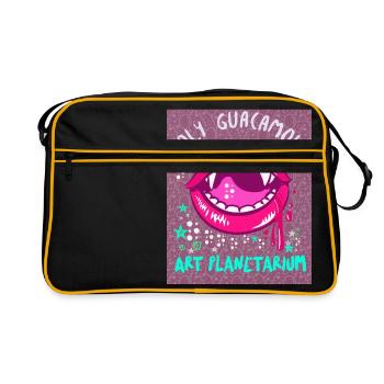 Holy avocado lover funny saying - Retro Bag - black/gold - Front