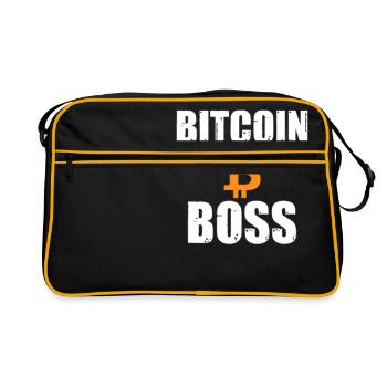 Bitcoin Boss - Retro Tasche - Schwarz/Gold - Vorne