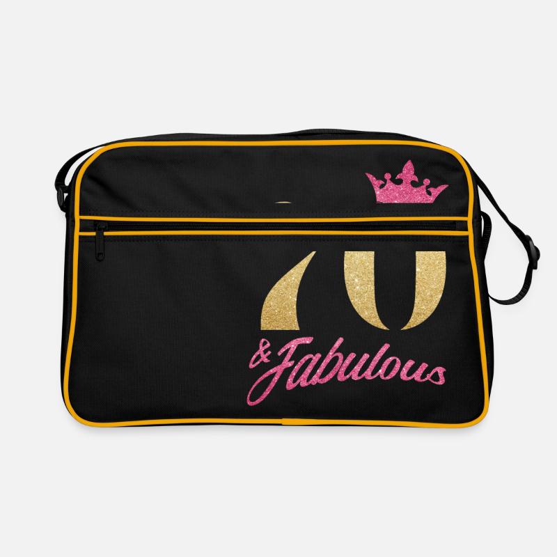 Glitter 1950 70th birthday sequin crown - Retro Bag - black/gold