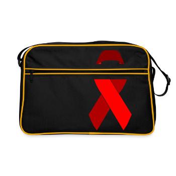 Awareness World AIDS Day HIV Red Ribbon Life Ka - Retro Bag - black/gold - Front