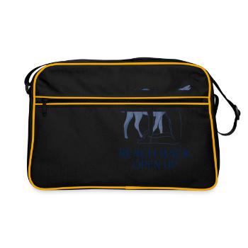 Pose de chameau | Ustrasana | Yoga Pose Camel - Sac Retro - noir/or - Devant