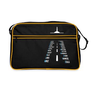 Phonetic alphabet flying pilot plane IPA - Retro Bag - black/gold - Front