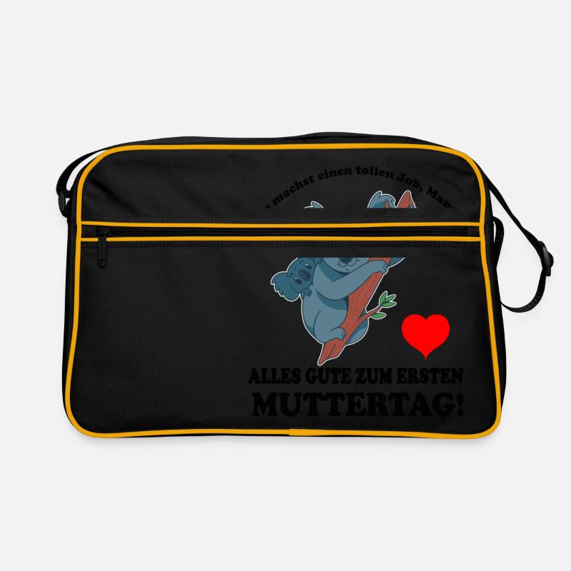 Muttertag Koalamama Muter Kind Herz Spruch Ersten Retro Tasche