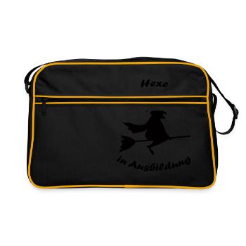 Hexe in Ausbildung - Retro Tasche - Schwarz/Gold - Vorne