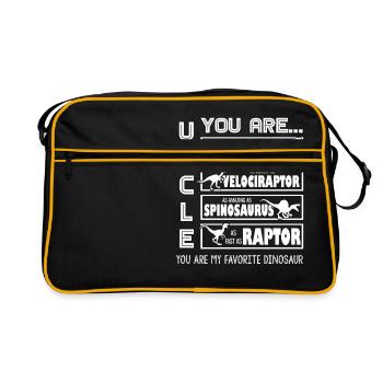 Uncle My Favorite Dinosaur - Retro Tasche - Schwarz/Gold - Vorne