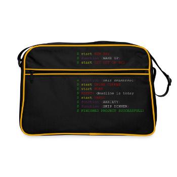 Programmer joke code function method - Retro Bag - black/gold - Front