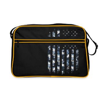 Camo USA Flag Style militaire américain 4 juillet Camou - Sac Retro - noir/or - Devant