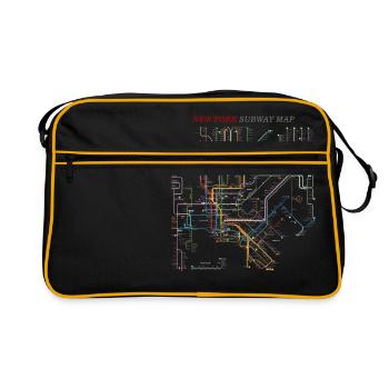 New York Metro Subway subway timetable - Retro Bag - black/gold - Front