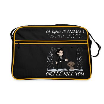 Soyez gentil avec les animaux amoureux des chiens amoureux des animaux amoureux des animaux - Sac Retro - noir/or - Devant