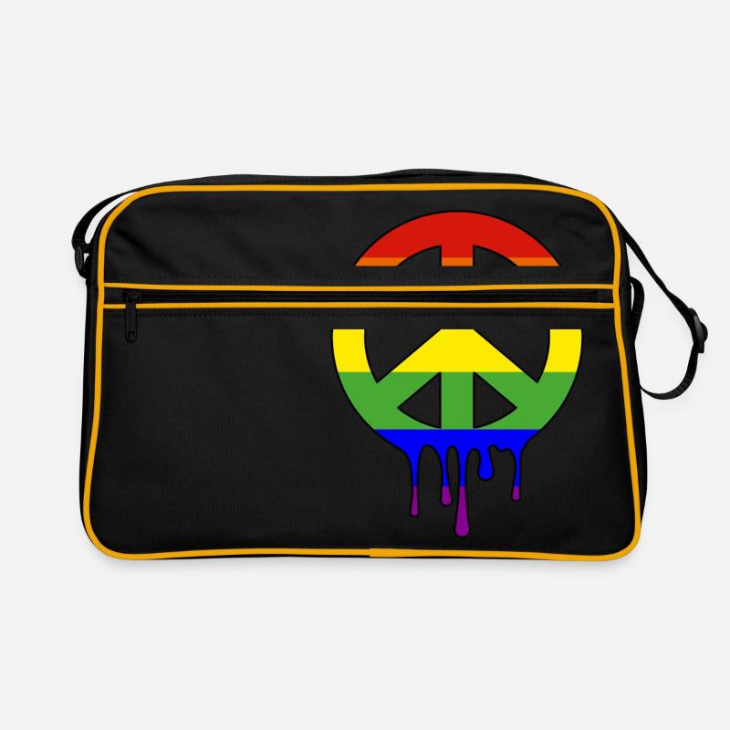 LGBT Friedenszeichen in Regenbogenfarben CSD Retro Tasche