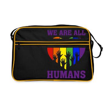 Christopher Streed Day We are ALL HUMANS Cadeau - Sac Retro - noir/or - Devant