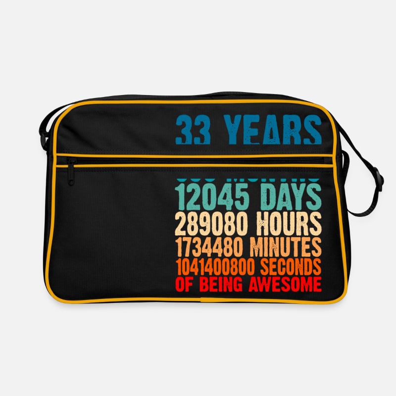 33 Years Of Being Awesome 33 Geburtstag Geschenk 3 Retro Tasche