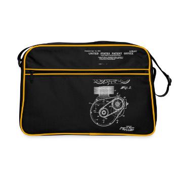 Motorcycle 1999 Patent Print Shirt, Classic Motorc - Retro Bag - black/gold - Front