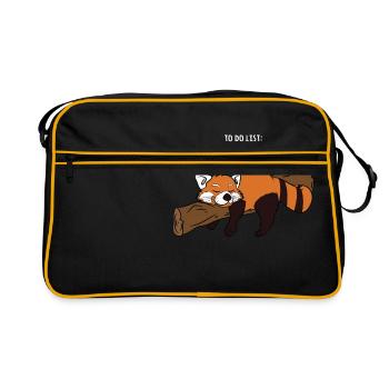 Panda rouge paresseux pour ne rien faire - Sac Retro - noir/or - Devant